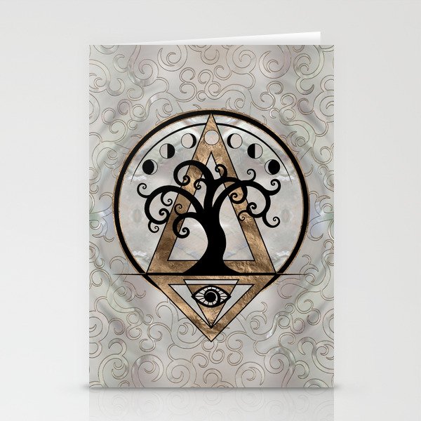 Golden Spiral  Tree - Sacred Geometry Stationery Cards