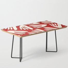 Big Cutouts Papier Découpé Abstract Pattern in Red and Almond Cream Coffee Table