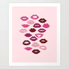 ruby lips Art Print