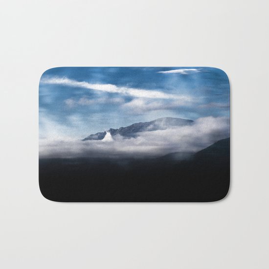 Mountains and fog. Landscape Bath Mat