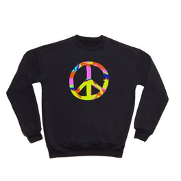 Psychedelic Funky Peace Symbol Crewneck Sweatshirt