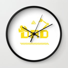 Dad Birthday Crew Construction Worker Theme Party Wall Clock