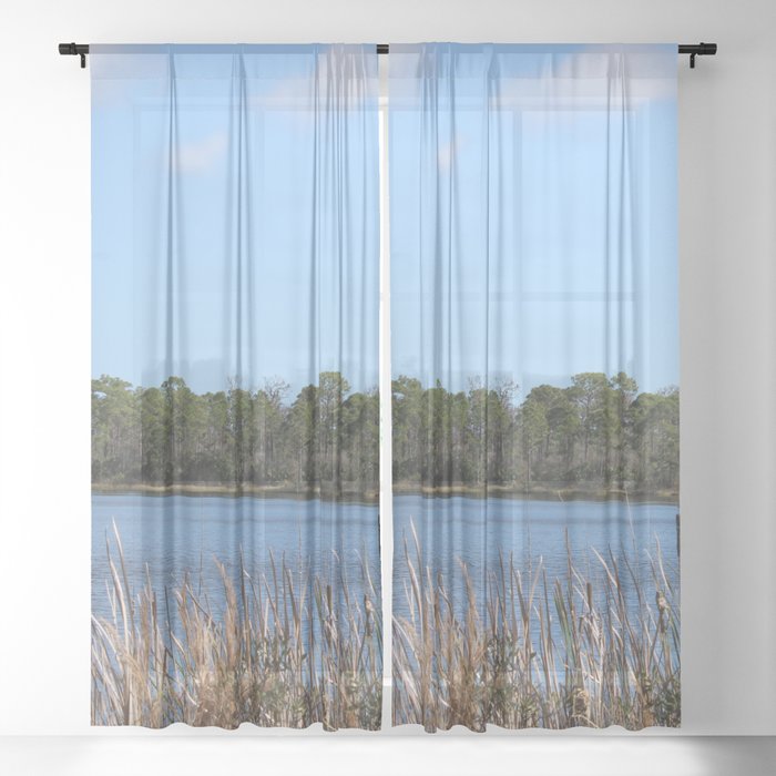 The lake  Sheer Curtain