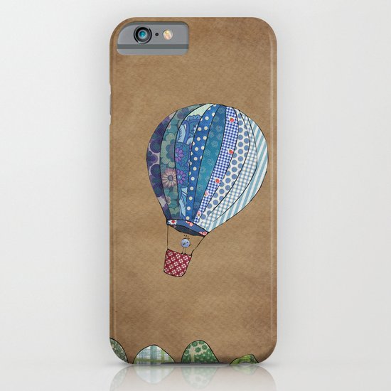 Blue hot air balloon iPhone & iPod Case
