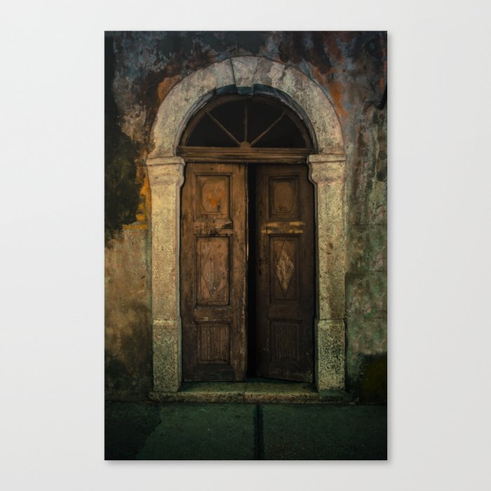 Old Wooden Doors And Nice Arch Canvas Print By Jaroslawblaminsky