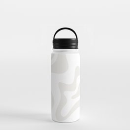 Liquid Swirl Abstract Pattern in Nearly White and Pale Stone Water Bottle