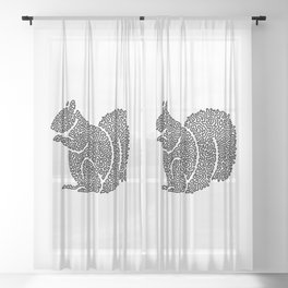 Squiggle Squirrel Sheer Curtain
