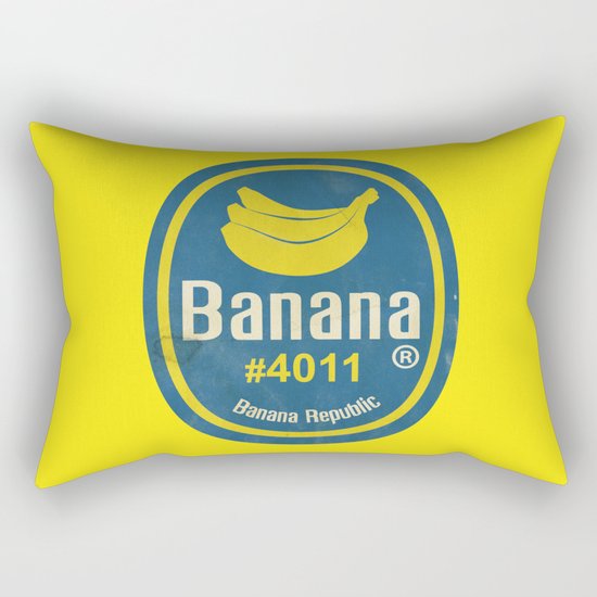 Banana Sticker On Yellow Rectangular Pillow