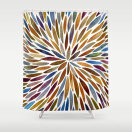 Watercolor Burst – Retro Palette Shower Curtain