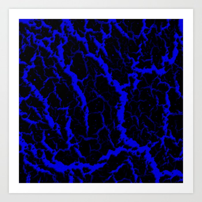 Cracked Space Lava - Blue Art Print