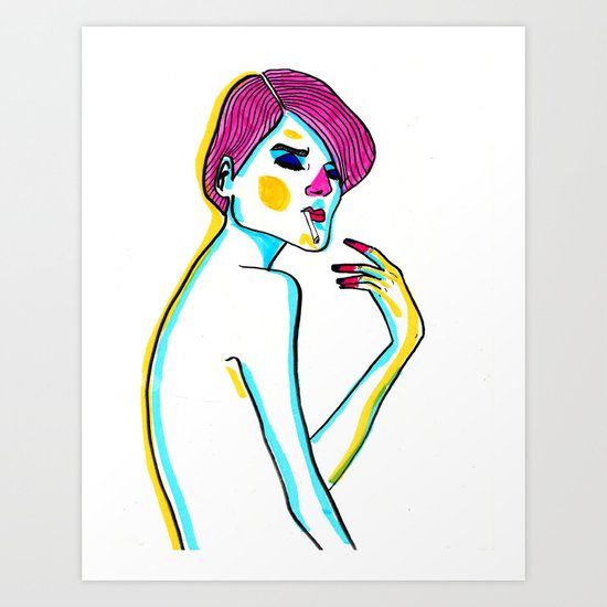 red fingers Art Print