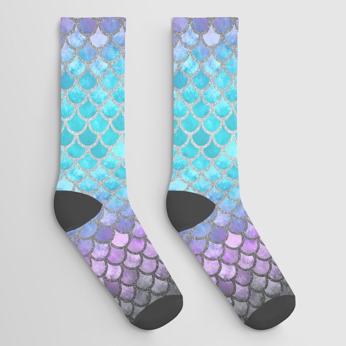 Modern Mermaid Scales 01 Socks