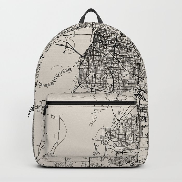 black and white Memphis city map Backpack