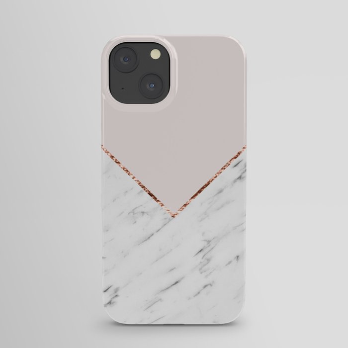 Peony blush geometric marble iPhone Case