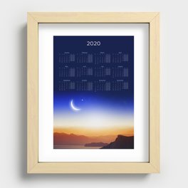 Calendar 2020 with Moon #1 Recessed Framed Print
