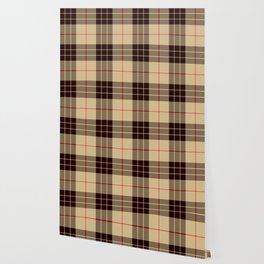 Tan Tartan with Black and Red Stripes Wallpaper