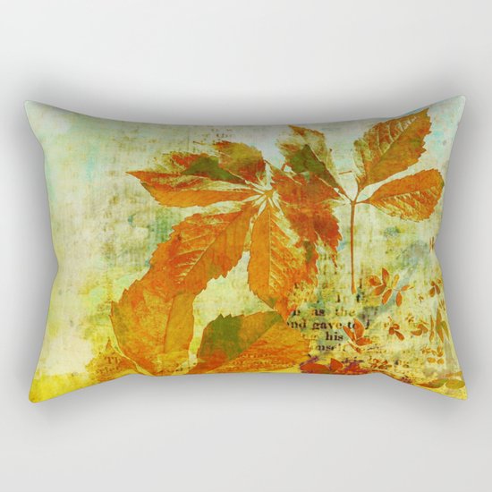 mixed media leaves Rectangular Pillow
