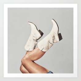 These Boots - Silver Gray Art Print