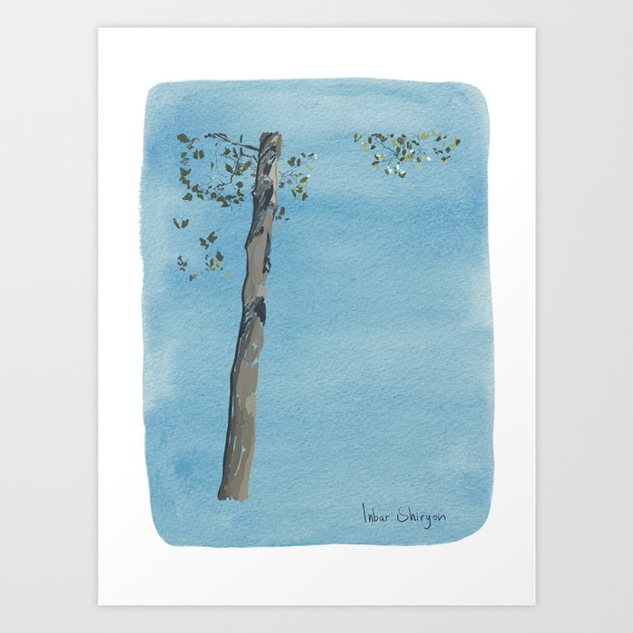 Tree Trunk With Leaves Art Print
