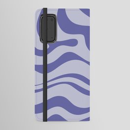 Modern Retro Liquid Swirl Abstract Pattern Square Light Periwinkle Purple Android Wallet Case