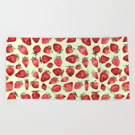 Strawberry vibes Beach Towel