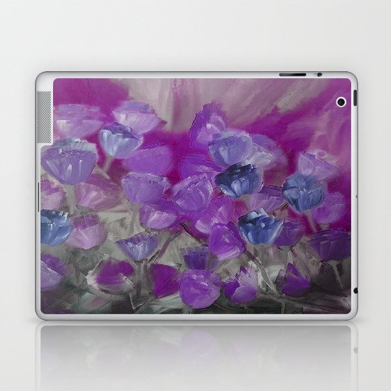 Violet Flower Garden Abstract Laptop & iPad Skin