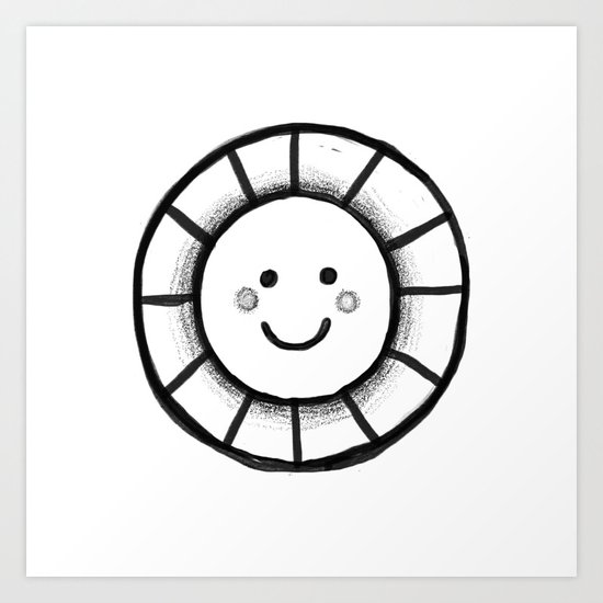 Sunny time smiley face Art Print