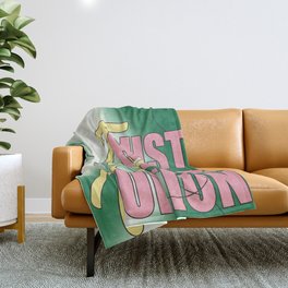 TRUST YOUT INTUITION \ GREEN BG COLOR \ Throw Blanket