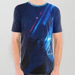 Neon landscape: Blue Triangle All Over Graphic Tee
