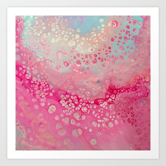 Pink and blue Art Print