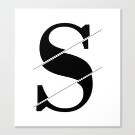 "Sliced Collection" - Minimal Letter S Print Canvas Print