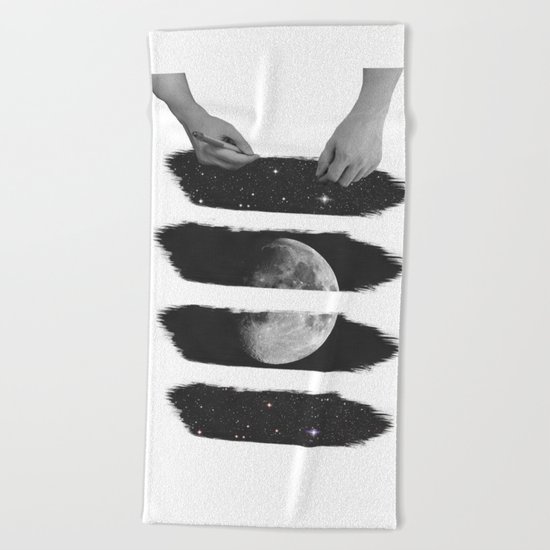 Draw me the moon Beach Towel