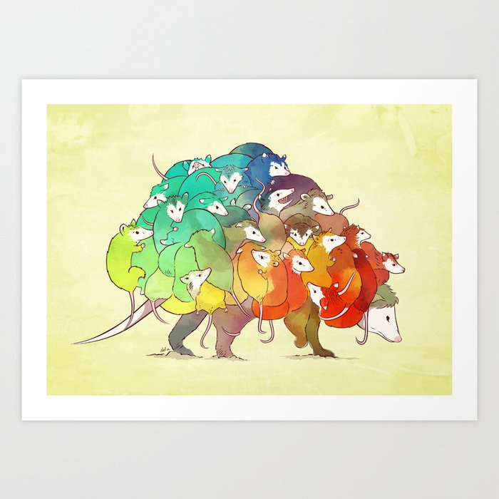 Opossum Rainbow Babies Kunstdrucke Opossum Rainbow Babies Kunstdrucke