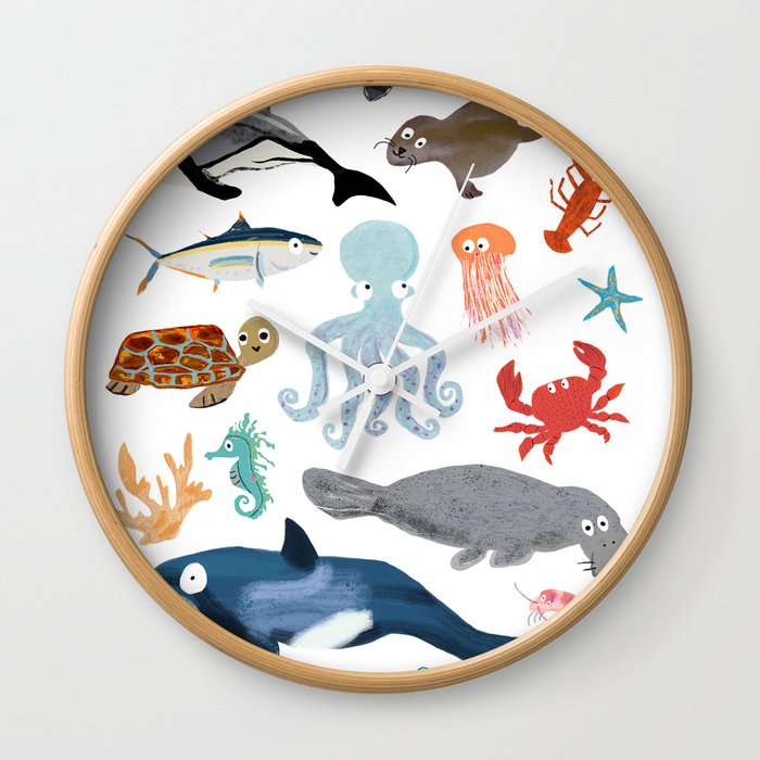 Sea Change: Ocean Animals Wall Clock