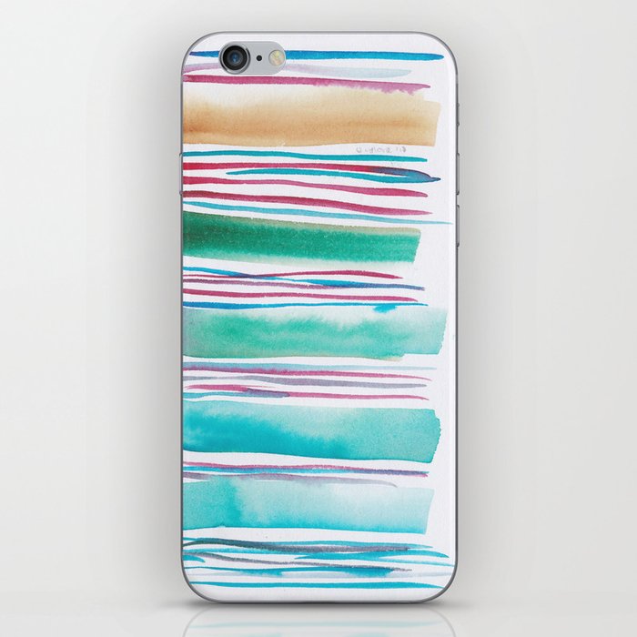 6   |181026 Lines & Color Block | Watercolor Abstract | Modern Watercolor Art iPhone Skin