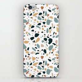 Terrazzo flooring pattern with traditional white marble rocks iPhone Skin