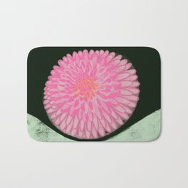 The Blossom of Peace Bath Mat | Drawing, Peaceful, Blossom, Minimal, Blackbackground, Tranquil, Flowers, Content, Calm, Pink 