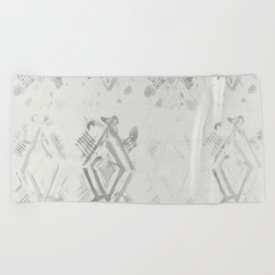 Simply Ikat Ink in Lunar Gray Beach Towel