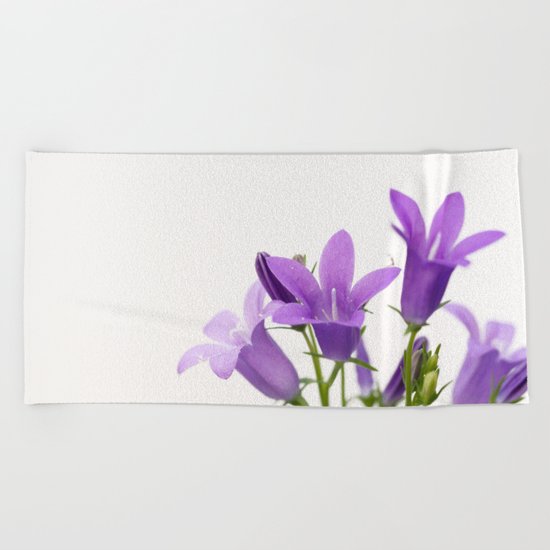 PURPLE FLOWERS - Bellflowers #2 #decor #art #society6 Beach Towel
