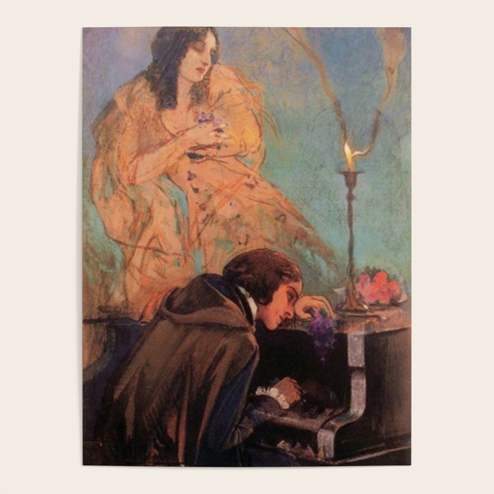 Delacroix Sand et Frédéric Chopin Poster by Art Classics And