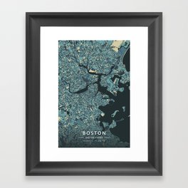 Boston, United States - Cream Blue Framed Art Print