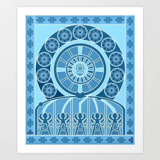 Eternal Blue Wheel Art Print
