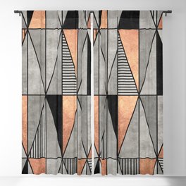 Concrete and Copper Triangles Blackout Curtain