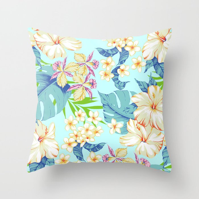 Aloha hawaii flower pattern II Throw Pillow