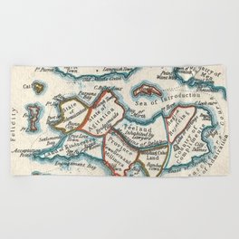Allegorical Maps of Love, Courtship, and Matrimony Beach Towel