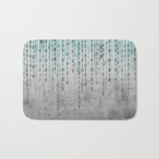 Concrete Binary Code Bath Mat