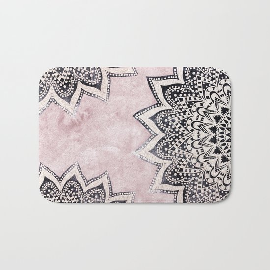 ROSE BOHO NIGHTS MANDALAS Bath Mat