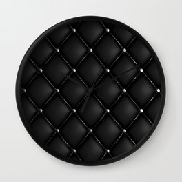 Black Quilted Leather Wall Clock