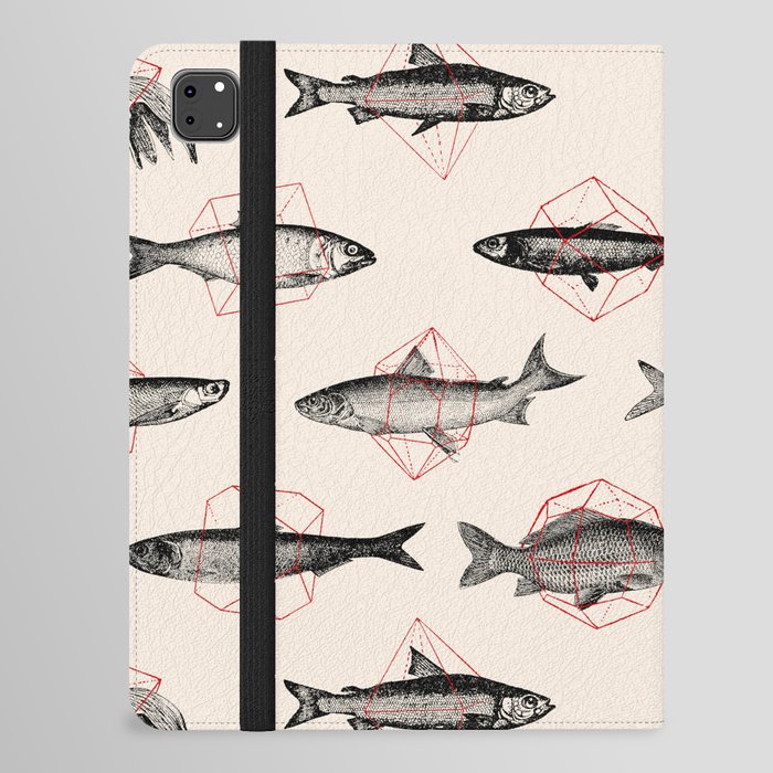 Fishes In Geometrics (Red) iPad Folio Case