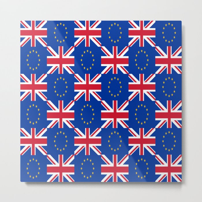 Mix of flag : UE and UK Metal Print